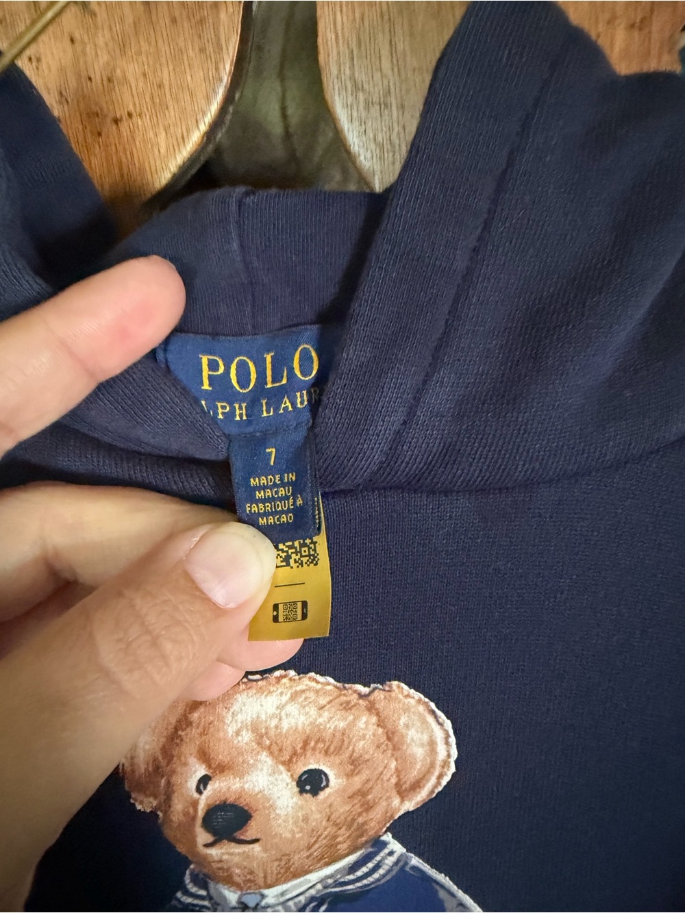 Polo by Ralph Lauren Navy Bear Graphic Hoodie - Picture 11 of 12